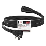 EP 3 Ft Heavy Duty Appliance Extension Cord - 14 Gauge 3 Prong Grounded Cable Wire, Ideal for Air Conditioners, Refrigerators, Microwaves, Washing Machines & More - Indoor Use, Black