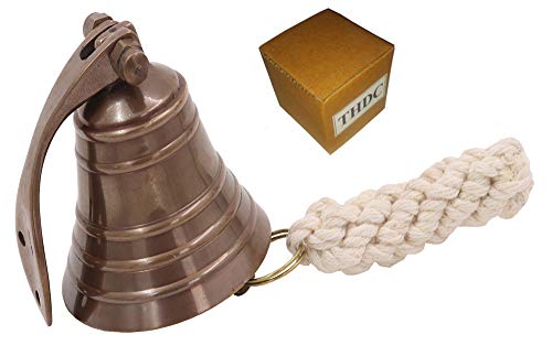 Thdc 2" Ship?S Bell Maritime Duty Watch, Indoor Bell, Outdoor Bell, Last Orders, Pub Bell, Door Bell, Shopkeeper Bell, Dinner Bell, Reception Bell Wall Mountable Solid Brass Brass Bell (Antique Brass) #TOP2