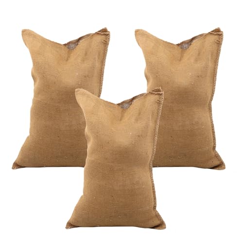 Toile de jute tissée lot de 3 sacs de rangement réutilisables pour cuisine