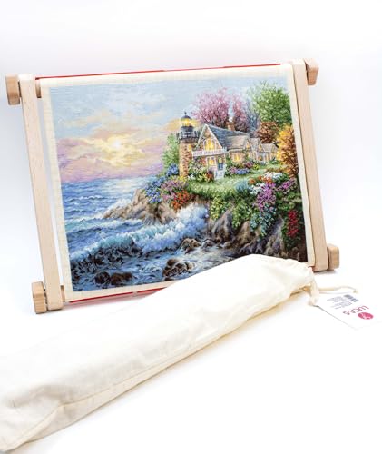 Cadre de broderie avec clips 25x32 cm pour point de croix et tapisserie