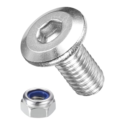 Image of METALLIXITY Crib Screws Replacement Set(M5-0.8x10) 100Pcs, Silver Tone, 304 Stainless Steel Hex Socket Furniture Bolts Screws - for Furniture Woodworking Project, Silver Tone