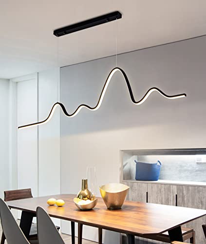 Suspension LED moderne rectangulaire réglable anti-éblouissement avec télécommande