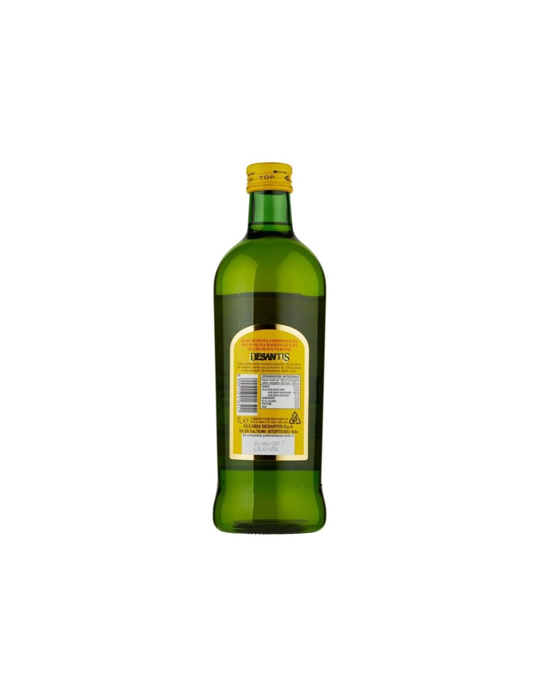 Italian Gourmet Desantis Italian Gourmet Olio di Oliva, mildes Öl zum | Miscela raffinato e vergine; vielseitig in Glasflaschen, adatta per Salate, Gesamtnettogewicht 6 L + Kostenlos Polpa 400g