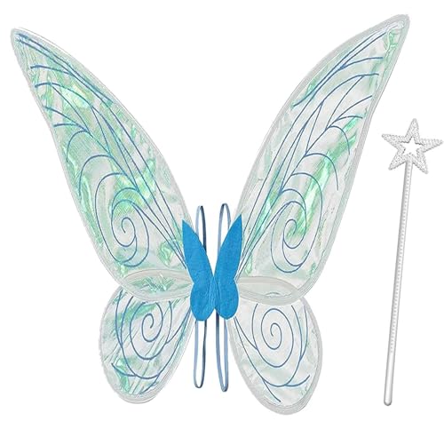 Ailes de papillon bleues pour briller lors d'un cosplay ou d'une fête d'Halloween