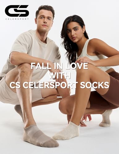 Image of CS CELERSPORT 6 Pairs Ankle Athletic Running Socks Low Cut Sports Tab Socks for Men and Women