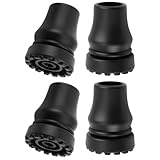 4PCS Walking Stick Rubber Ends in 19mm Non-Slip Ferrules for Replacement Rubber Tips for 19 mm Diameter Standard Walking Stick for Walking Cane Senior Crutches Canes Walking Sticks Hiking Sticks Black
