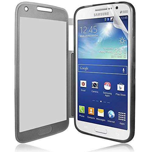 annaPrime Etui Coque Housse pour Samsung Galaxy Grand Plus/Grand Neo/Grand Lite I9060 I9062 I9060I i9080 I9082, Coque Silicone Gel Livre Rabat Couleur Gris