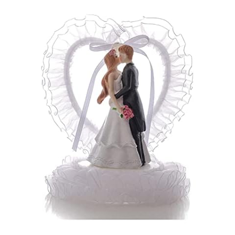 KIPETTO Wedding Cake Topper Romantic Bride and Groom Cake Topper for Wedding Valentine's Day Anniversary Birthday Party Decoration Cover