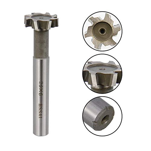 GatherTOOL 1PC T-Slot Milling Cutter HSS 8-32mm Welded Rough Insert HSS End Mill for Hardness Metal Keyway Endmills CNC Milling Tool (Cutting Edge Length : 8x3x6x60mm)