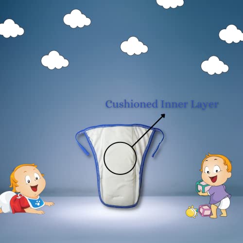Image of LITTLE BOO Baby Cotton Cloth Nappies for Newborn,Reusable /Washable Diapers,Langot /U Shaped Double Layer Padded Extra Soft Nappy for Boy and Girl Unisex Babies (Pack of 5),(0-6 Months),Multicolor