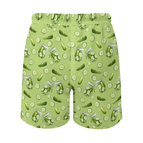 Boys Causal Shorts Quick Dry Green Pickles Swim Trunks 4-5t Kids Sport Swim Beach Shorts Elastic Waist2