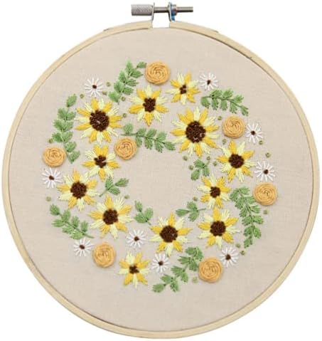 Amazon Tesss 刺しゅう 刺繍キット 花柄 クロスステッチキット 3d 初心者 手作り 手芸 可愛い 刺繍布 竹刺繍枠 ツール Diy 飾り プレゼント ベージュ 刺しゅうキット 通販