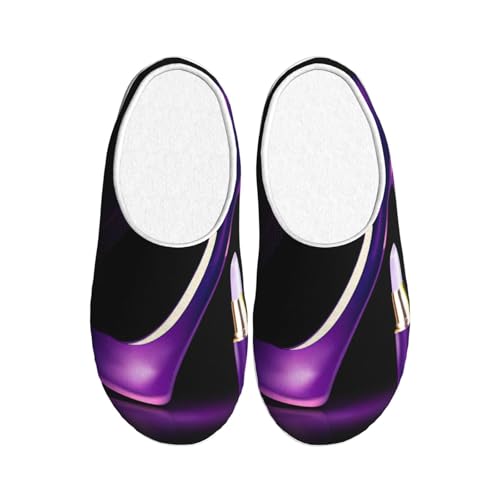Pantoufles violettes à talons hauts chic imprimé rouge à lèvres pour femme