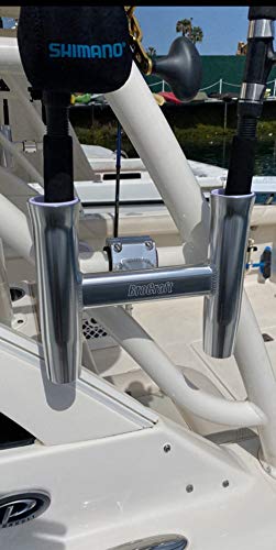 Brocraft Aluminum Clamp - On Twin Fishing Rod Holder / Boat T-Top Rod Holder #TOP7