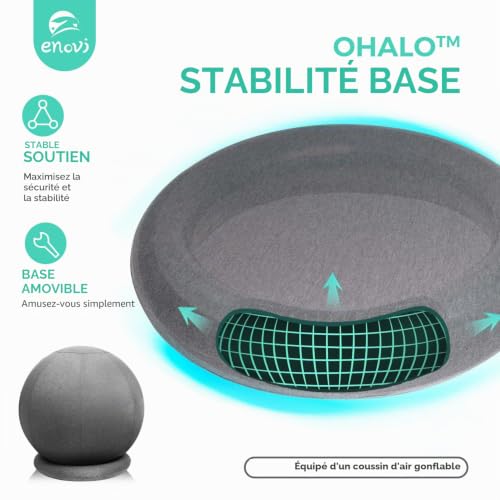 Enovi ProBalanceΩ Chaise Ballon, Ballon Siege Bureau, Ballon Grossesse Avec Housse De Protection, 65FG – vue 6