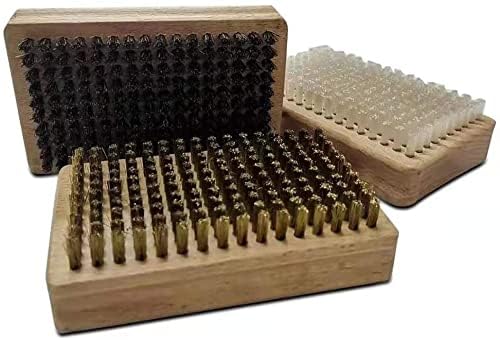 3 peças / lote escova de esqui, 1 escova de crina de cavalo, 1 escova de nylon, 1 escova de latão ta