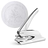 JUST REFINE® Ex Libris Prägestempel Personalisiert – Buch Prägezange für Papier - Ideal als Geschenk oder zu besonderen Anlässen - Verschiedene Motive (Silber, Floris)