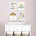 KAIRNE Colorful Rainbow And Sunshine Quotes Art Print,Set Of 4(8 