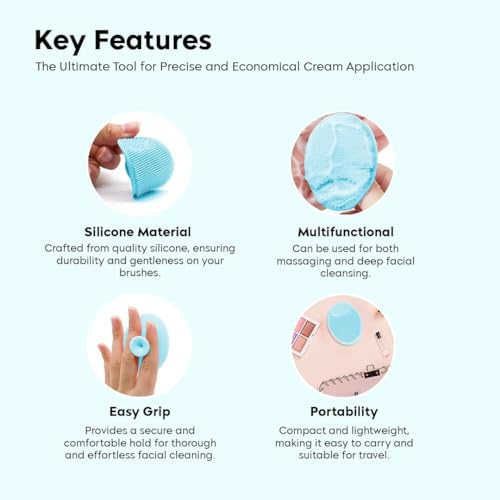 Image of Episkey Silicone Face Scrubber Exfoliator, Soft Face Brush, Facial Cleansing Brush, Acne Blackheads Removing, Acne Pore Pad for Deep Cleaning Skin Care for Girls & Women's (FS-BLUE)