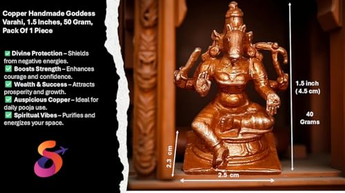 Image of Goddess Varahi Murti Copper Idol - 1.5 in - Pack of 1