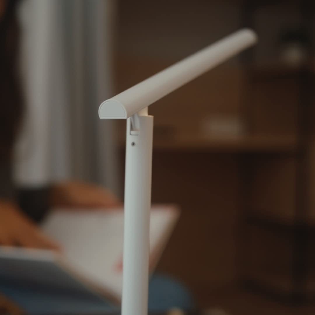 FORLIGHT Archie (2uds) Lámpara Flexo de Escritorio LED con Batería Intensidad Regulable con Luz Neutra 4000K. Flexo de Aluminio Blanco