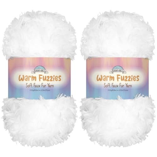 JubileeYarn Warm Fuzzies Yarn - Sparkle White - 2 Skeins
