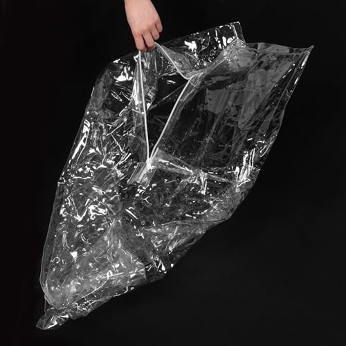 Pouf de rangement zippé transparent et léger avec assise confortable - 4