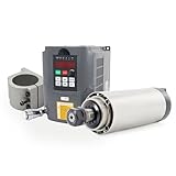 RATTMMOTOR VFD Spindle Motor Kit, 2.2KW Spindle Motor 110V Air Cooled ER20 24000RPM+2.2KW VFD 110V Inverter Single to 3 Phase Variable Frequency Drive+80mm Spindle Motor Mount for CNC Router Machine