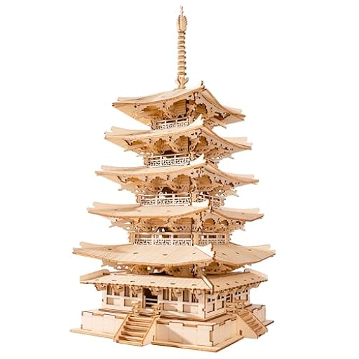 Rolife Madera Puzzle 3D Torre Pagoda de Cinco Pisos Maquetas para Montar para Construir Adultos Niñas Gatto fortunato, Five-storied Pagoda | Ya disponible en tu tienda friki favorita! En mundofriki.es!