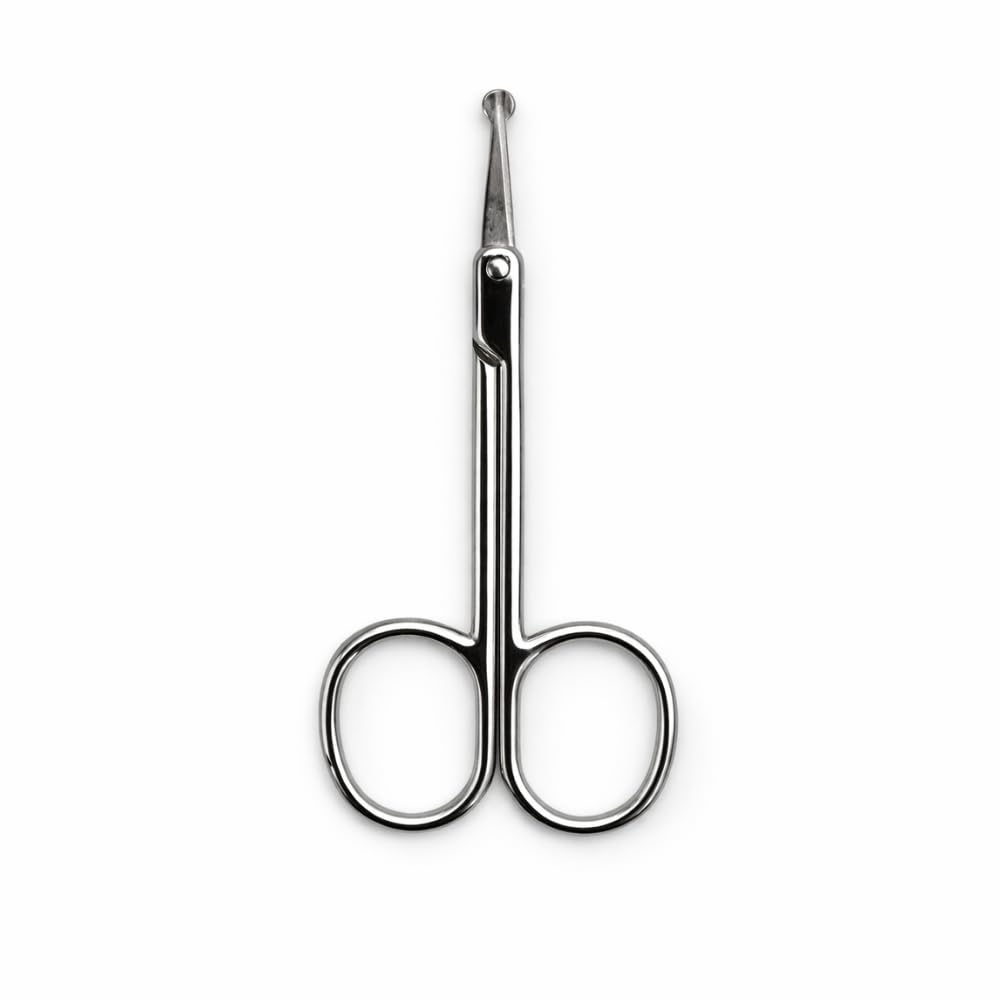 Mustache Scissors & Tweezers Set – Precision Facial Hair Scissors for Beard, Eyebrows, Nose & Mustache Trimming | Stainless Steel Grooming Tools for Men & Women | Travel Friendly (Facial Hair, 1)