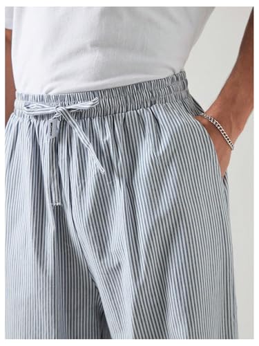 OYOANGLE Men's Striped Print Drawstring Pants Lightweight Beach Yoga Trouser Vacation Slacks Pants4