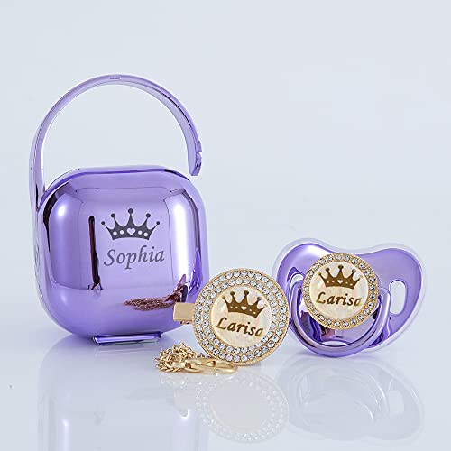 Miyocar Personalized Bling Pacifier Box And Pacifier Set Unique Gift To New Bron Baby Baby Shower Gift #TOP1