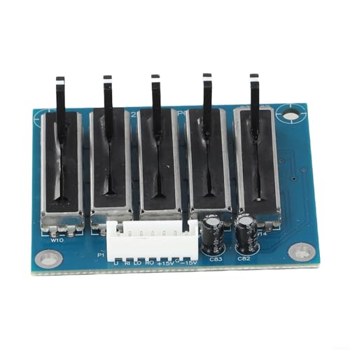 Placa de ecualizador de audio de 5 vías con fuente de alimentación dual para ajuste de sonido en escenario, módulo PCB azul miniatura 2