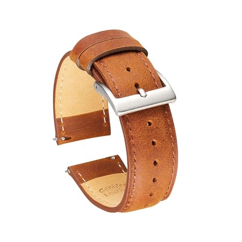 Bracelet de montre en cuir 20mm café idéal pour personnaliser son style rétro