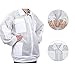 Holulo Beekeeping Jacket with Round Veil Hood,Extra Ventilated Smock for Beginner and Commercial Professionals Beekeepers,Three-Layer Network Beekeeper Jackets for Mens and Womens,White