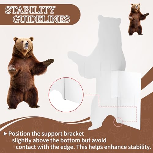 image for APUDWN 4FT Brown Bear Cardboard Cutout Life-Size Animal Cutout Realist