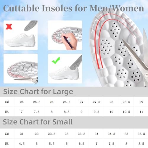 Image of Insoles Men, Shoe Inserts for Men, 4D Cloud Insoles for Men and Women, Steeper Insoles for Boots & Sneakers, Cuttable, Anti Fatigue, Shock Absorption, Foot Pain Relief (S:Women5.5-8.5)
