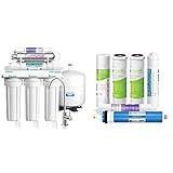 APEC Water Systems ROES-PHUV75 Essence Series Top Tier Alkaline Mineral and Ultra-Violet UV Sterilizer 75 GPD 7-Stage Safe Reverse Osmosis & Filter-MAX-ESPH 75 GPD Complete Replacement Filter Set