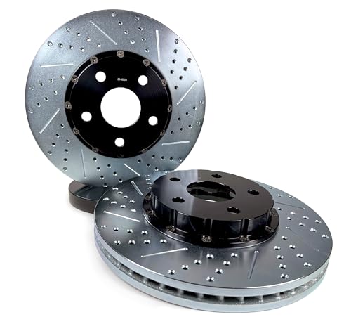 Baer Brakes 2301069 Eradispeed Front 2-piece Brake Rotors Slotted Drilled Zin...