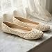 Imagen de GLAMORA Bailarinas Encaje Mujer Manoletinas Zapatos Planos Punta Fina Calzado Ligero Cómodo Primavera Verano Floral Slip On Suela Flexible Transpirable bg-39