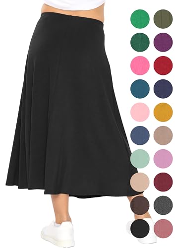 Image of STRETCH IS COMFORT Girls Skirts Flowy A Line Knee Length and Ankle Length | Elastic Waist, Kids School Skirt, Girls Maxi Skirt, Black Skirt For Girls, Faldas Para Ninas, Girls Long Skirt, Long skirts