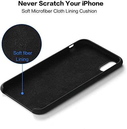 Image of REALCASE iPhone X | iPhone Xs Back Cover Case | Full Protective Liquid Silicone | Shockproof Case Back Cover for iPhone X /Xs [S-Black]