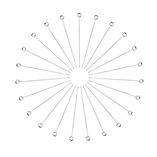 Unicraftale 1000Pcs Stainless Steel Eye Pin, 0.6Mm Pin Eyepins With Loop, 40Mm Long Eye Pins Hooks For Jewelry Making Arts & Crafts Projects With Storage Container, Hole 2Mm #TOP13