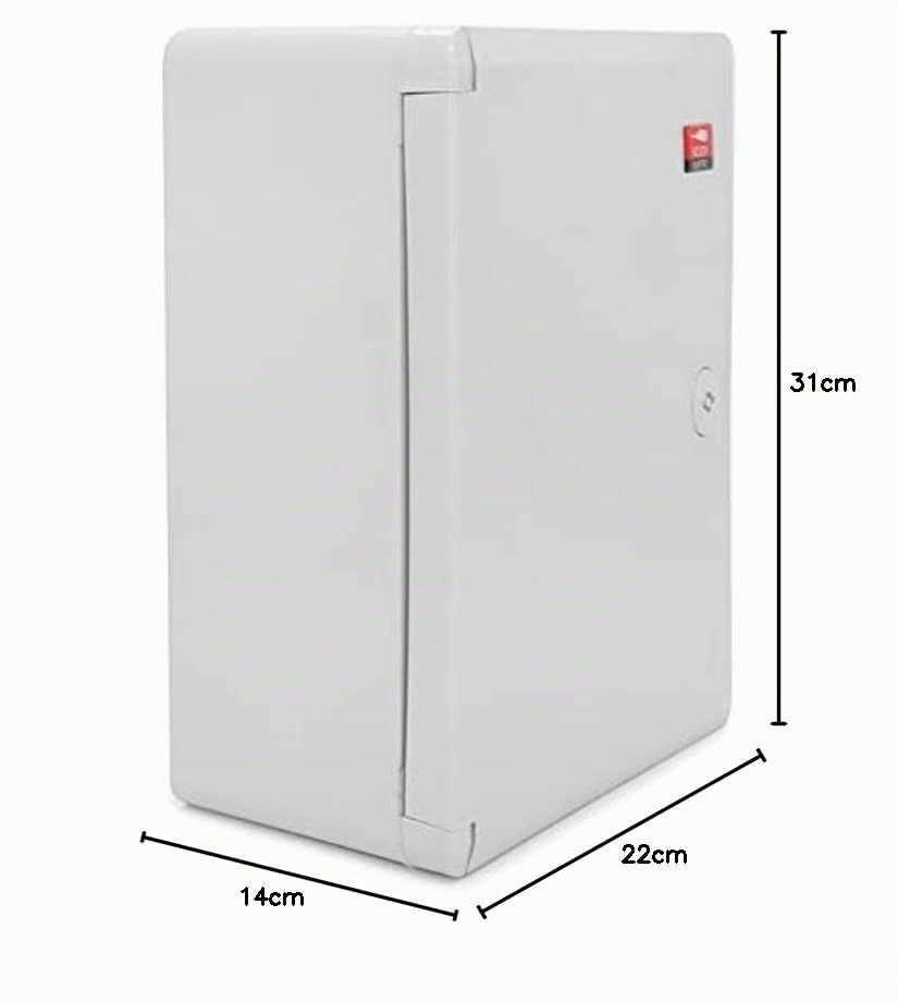 Armoire de commande industrielle KOOP ELEKTRO IP65 - ABS gris clair - Contient : partie inférieure, porte, plaque de montage, fixations murales, verrou - 220 x 310 x 140 mm