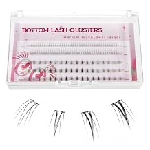 134 Pcs Lower Lash Clusters, 2 Styles Bottom Eyelashes Individual with Invisible Flat Band, Easy to Use 5-6 mm Bottom Cluster Lashes for Makeup Beginners DIY Friendly, Natural Look, Matte Black