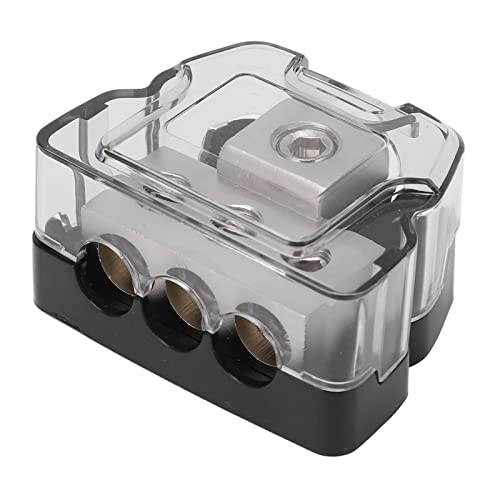 BOROCO Distribuidor de energía para automóvil,Bloque de distribución de energía de 3 vías Distribuidor de tierra Divisor de audio Calibre 0 en Calibre 4 Salida universal para automóvil