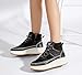 LUCKY STEP Women's Platform High Top Sneakers Fashion Zipper Woven Chunky Ankle Boots Casual Tennis Retro Braided Walking Shoes(Black,11)