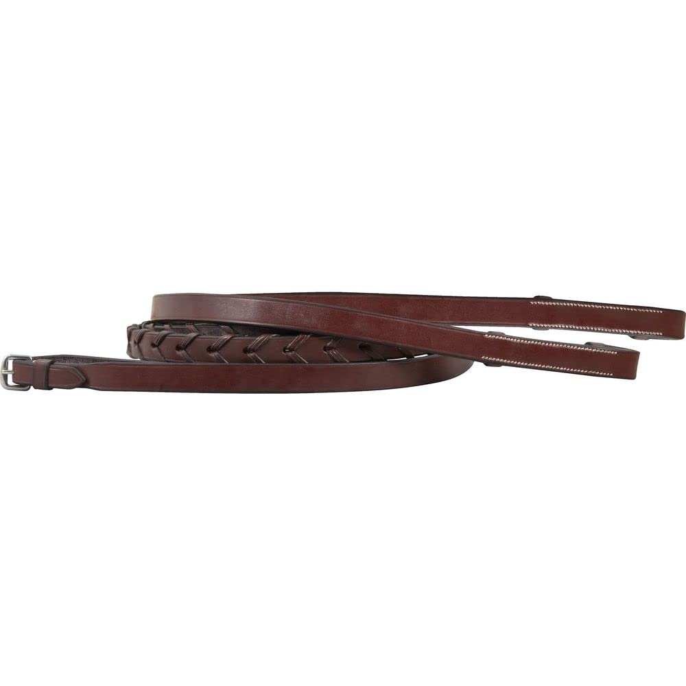 Joseph Sterling Extra Long Laced Rein | Color Chestnut | Superior Horse Handling | Extra Long & Traditional Laced English Leather | Stainless Hardware | Perfect for Equestrian Use
