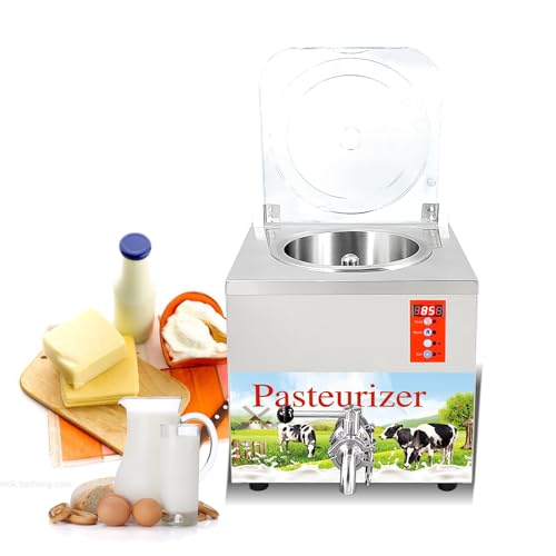 Commercial 13L Countertop Pasteurization Machine with Plug for Processing Milk,Juices,Beer,Syrups and other liquid foods,Pasteurizer with Timer,Temperature Control,Auto Wash,Fast Heating,US Plug
