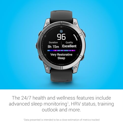Image of Garmin fēnix E - 47 mm, AMOLED, Premium Multisport GPS Smartwatch, Long-Lasting Battery Life, Stainless Steel with Black Band